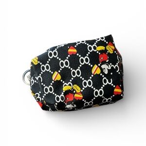 Chic Black Cartoon Print Pouch